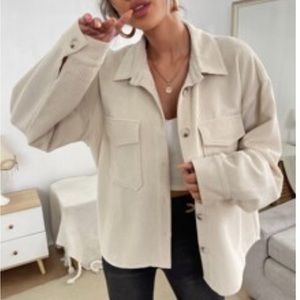 Cream corduroy shaker shirt jacket XS/S. New without tags.
